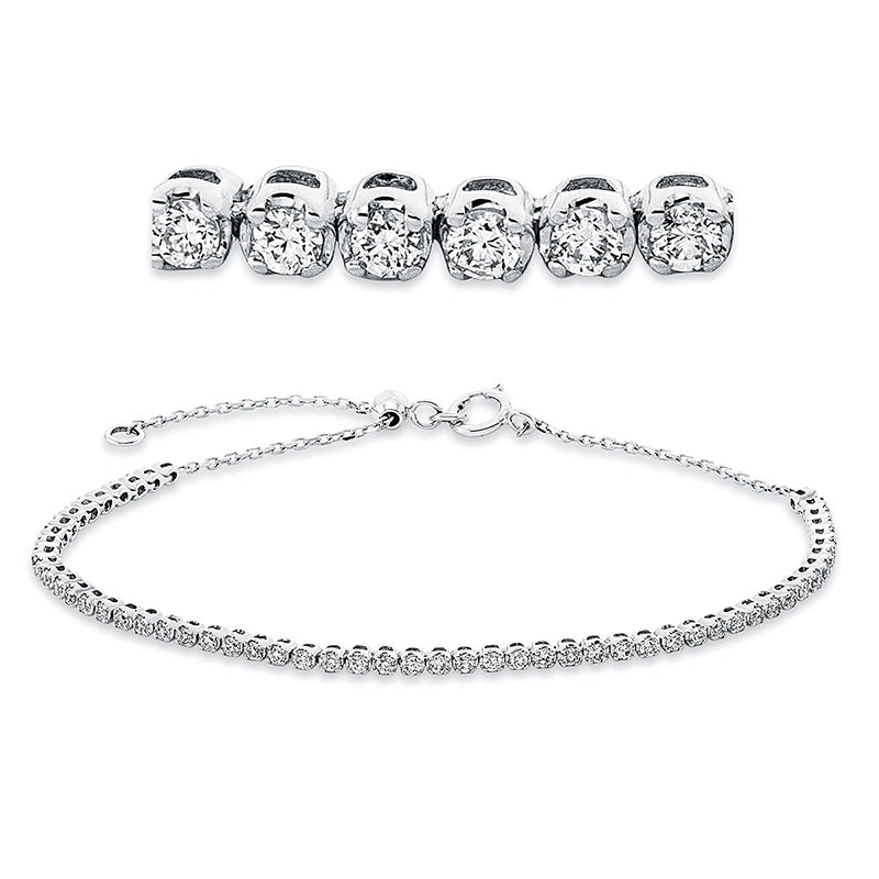 Armband 18 kt WG, 56 Brill. 0,48 ct, TW-si