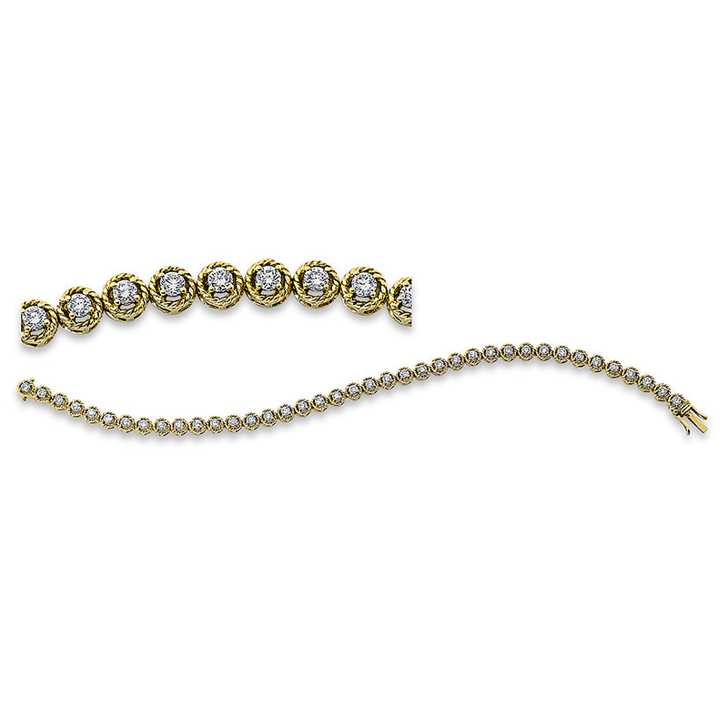 Armband 18 kt GG, 66 Brill. 0,99 ct, TW-si
