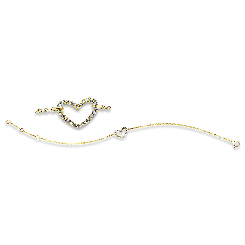 Armband 18 kt GG, 24 Brill. 0,08 ct, W-si