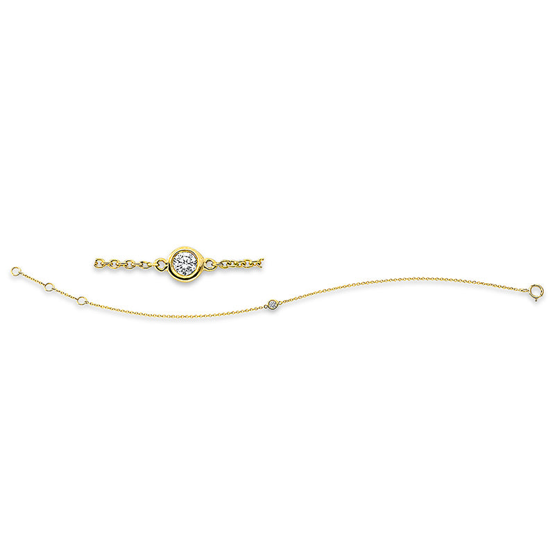 Armband 18 kt GG, 1 Brill. 0,06 ct, W-si