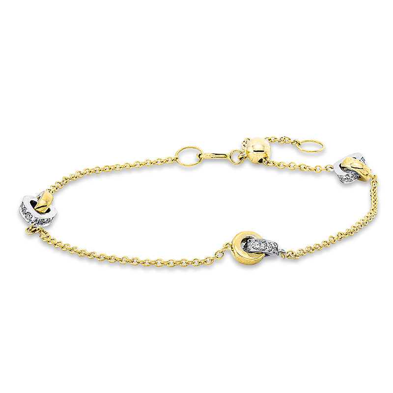 Armband 18 kt GG+WG, 36 Brill. 0,15 ct, TW-si