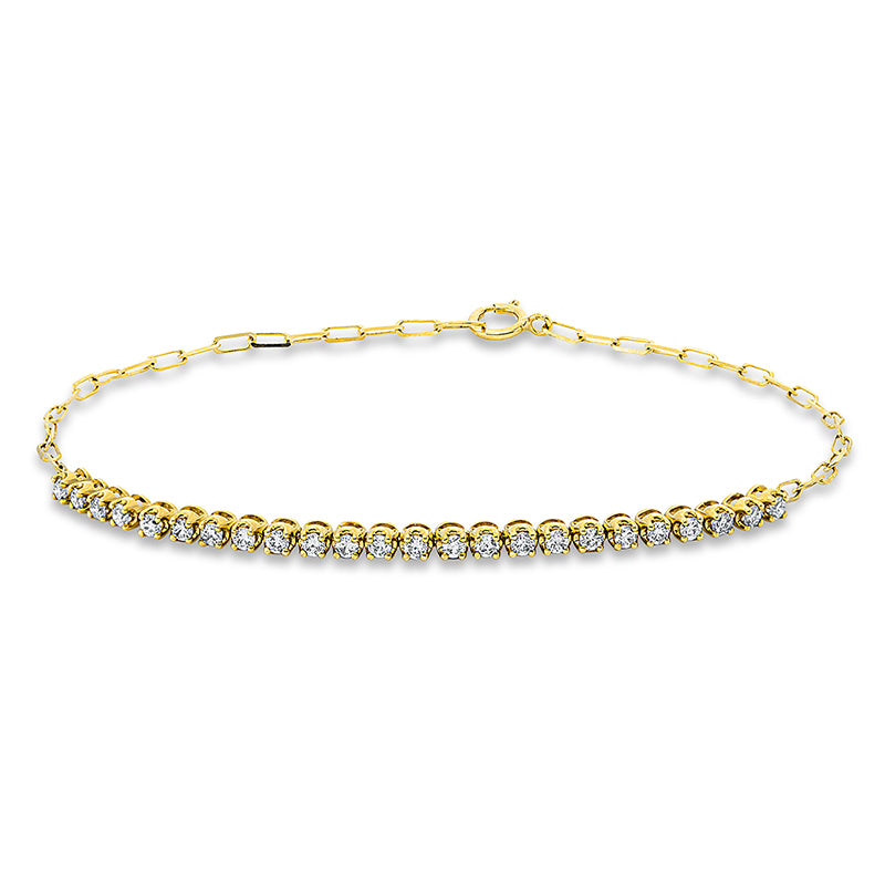 Armband 18 kt GG, 24 Brill. 0,50 ct, TW-si