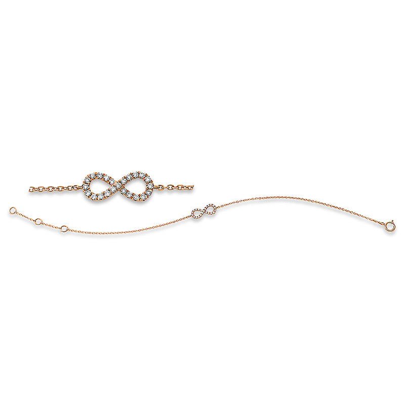Armband 18 kt RG, 23 Brill. 0,10 ct, W-si