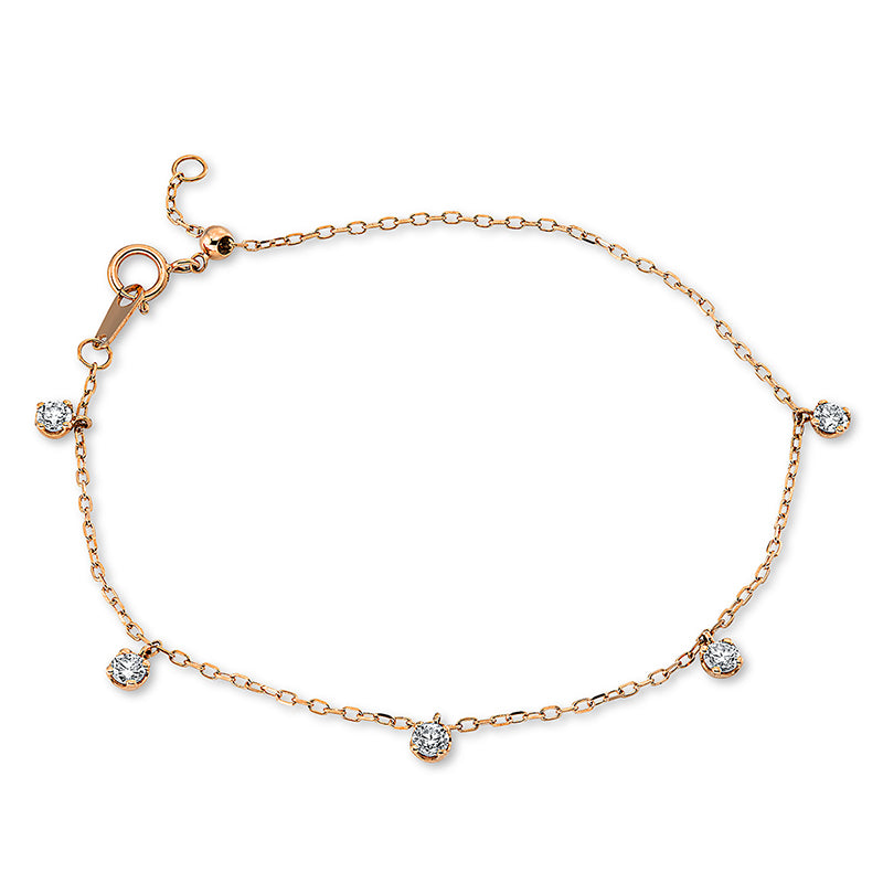 Armband 18 kt RG, 5 Brill. 0,41 ct, TW-pi