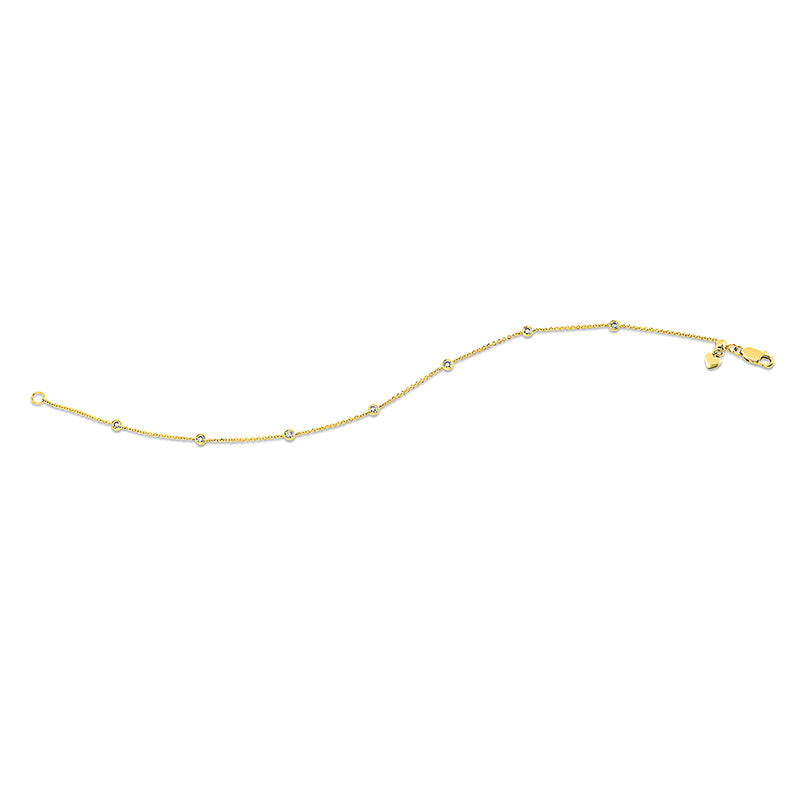 Armband 18 kt GG, 7 Brill. 0,20 ct, TW-si