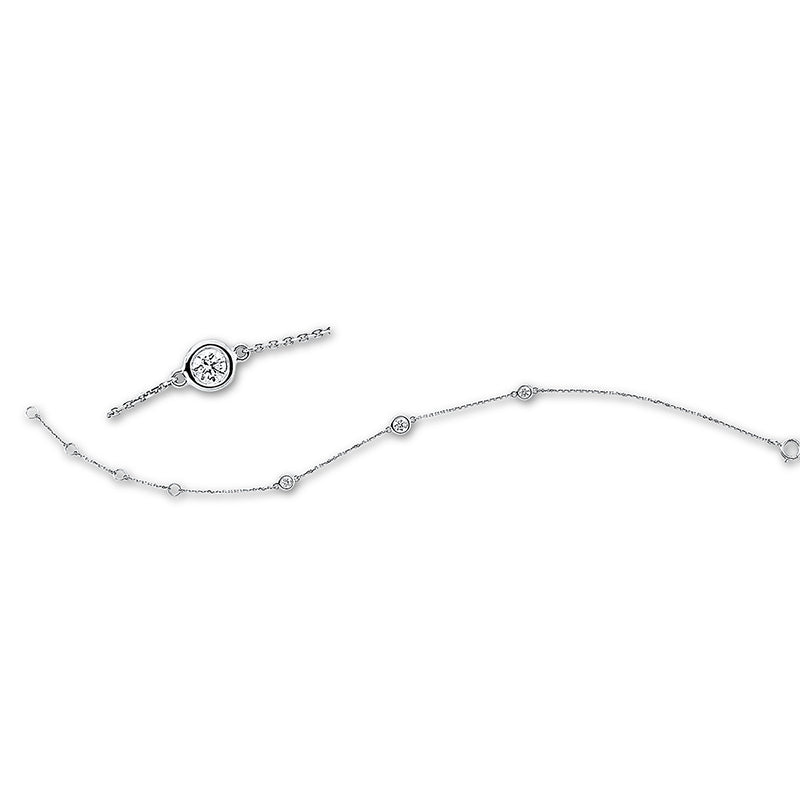 Armband 18 kt WG, 3 Brill. 0,20 ct, W-si