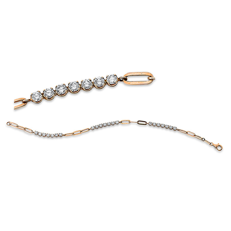 Armband 18 kt RG, 21 Brill. 1,70 ct, TW-si