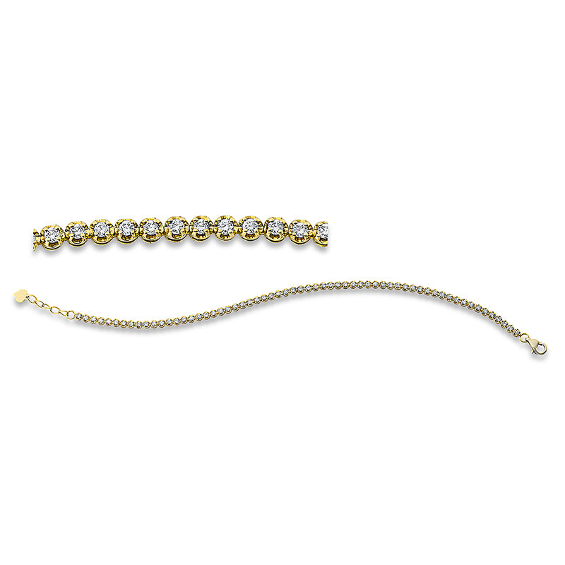 Armband 18 kt GG, 61 Brill. 0,99 ct, TW-si