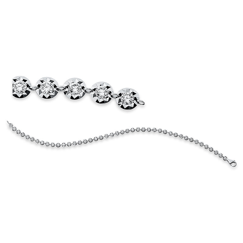 Armband 18 kt WG, 43 Brill. 1,30 ct, TW-si