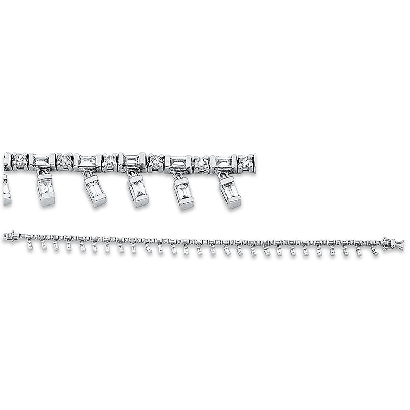 Armband 18 kt WG, 56 Bag. 1,66 ct, TW-si, 29 Brill. 0,62 ct, TW-si