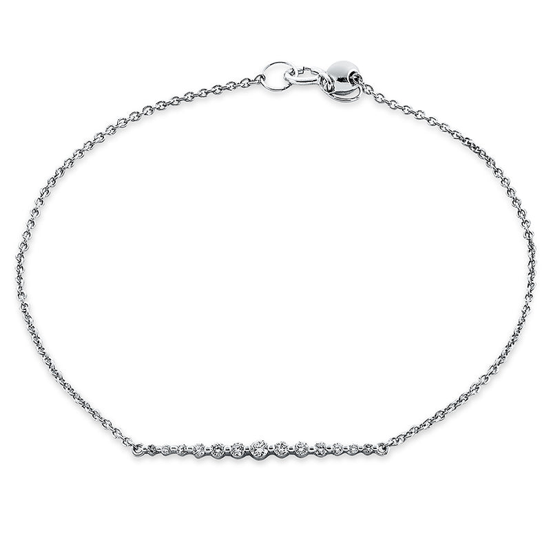 Armband 18 kt WG, 1 Brill. 0,03 ct, TW-si, 12 Brill. 0,15 ct, TW-si