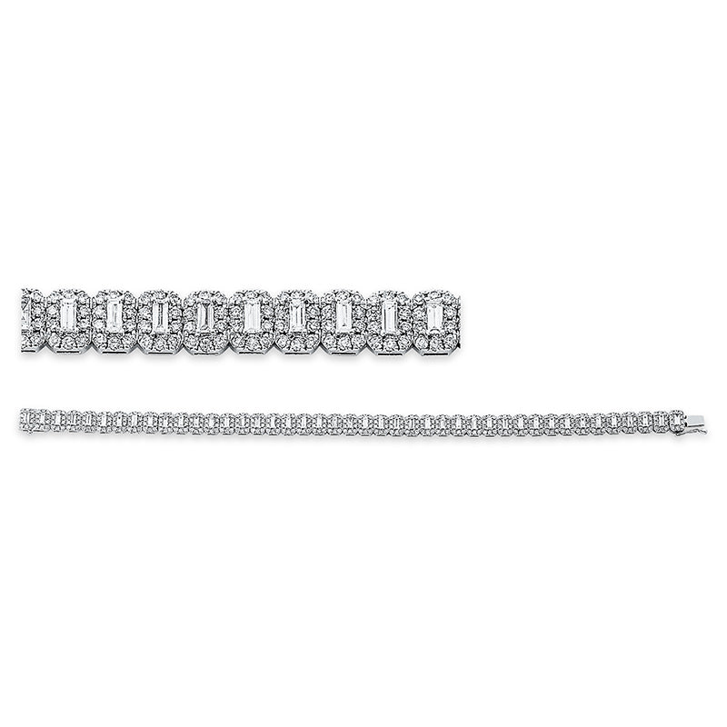 Armband 14 kt WG, 43 Bag. 1,68 ct, TW-si, 430 Brill. 3,31 ct, TW-si