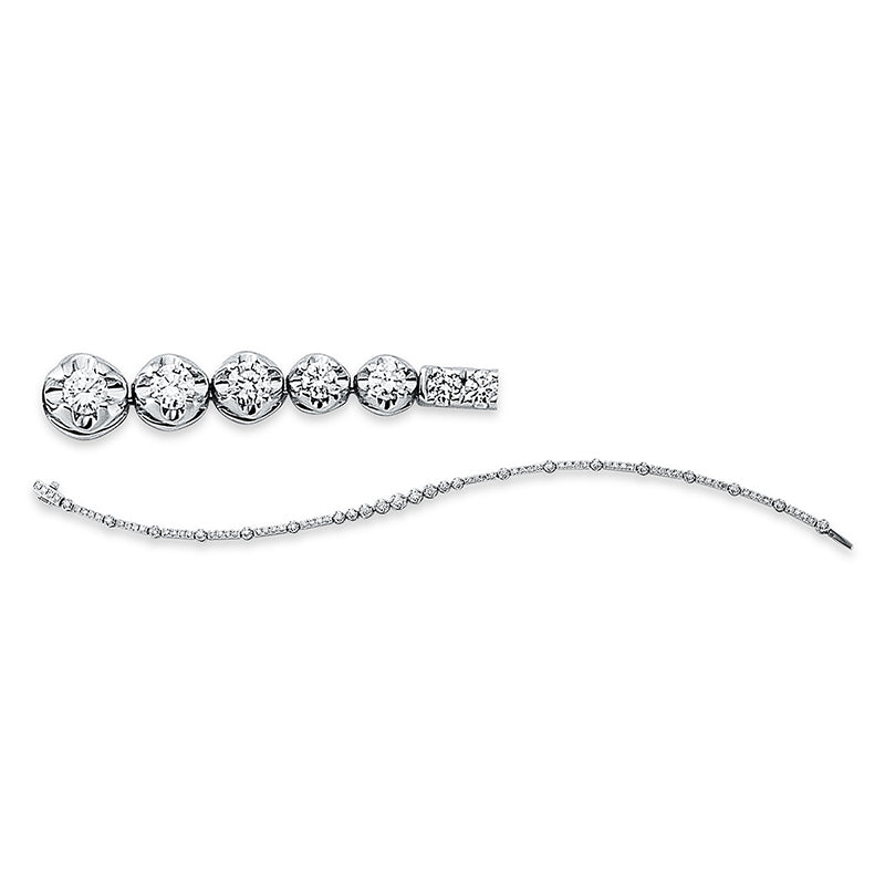 Armband 18 kt WG, 83 Brill. 1,07 ct, TW-si