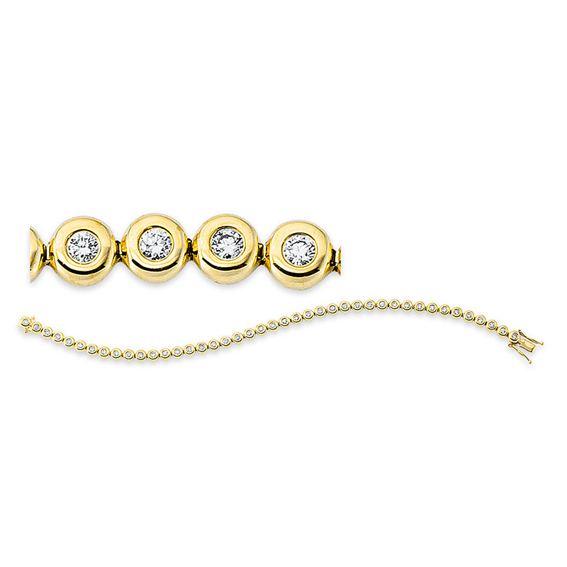 Armband 18 kt GG, 42 Brill. 1,15 ct, W-pi