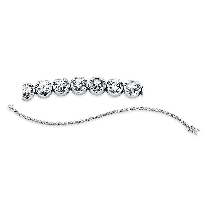Armband 18 kt WG, 56 Saphire 3,68 ct weiß
