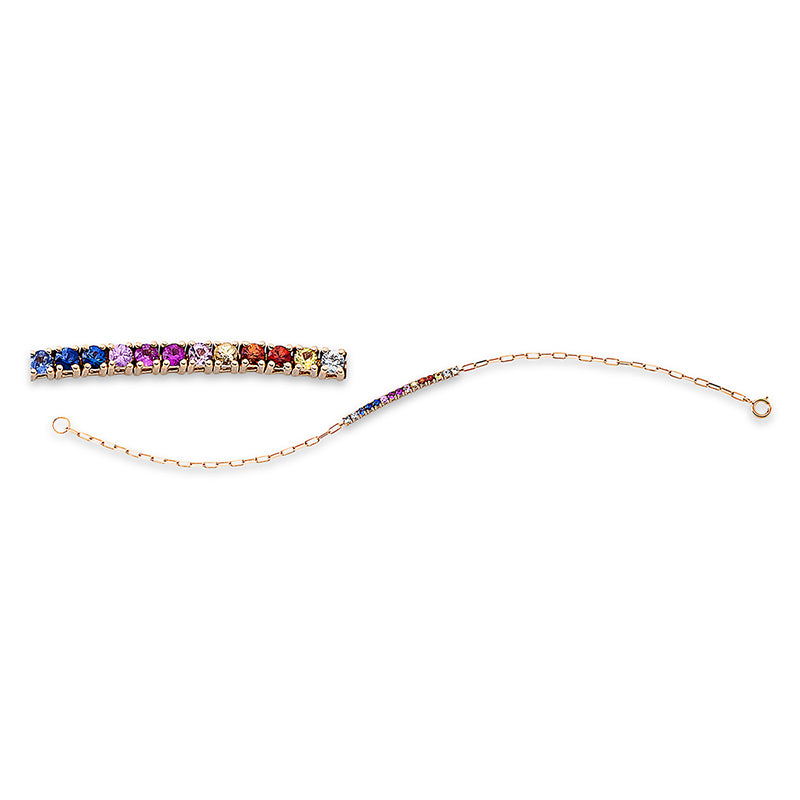 Armband 18 kt RG, 15 Saphire 0,45 ct fancy