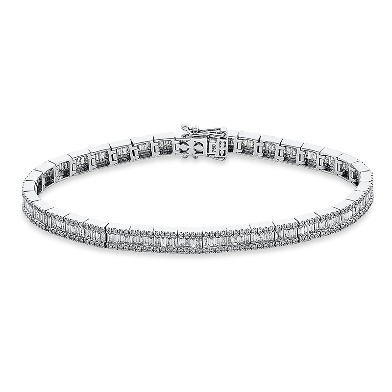 Armband 18 kt WG, 149 Bag. 2,94 ct, TW-si, 300 Brill. 1,12 ct, TW-si