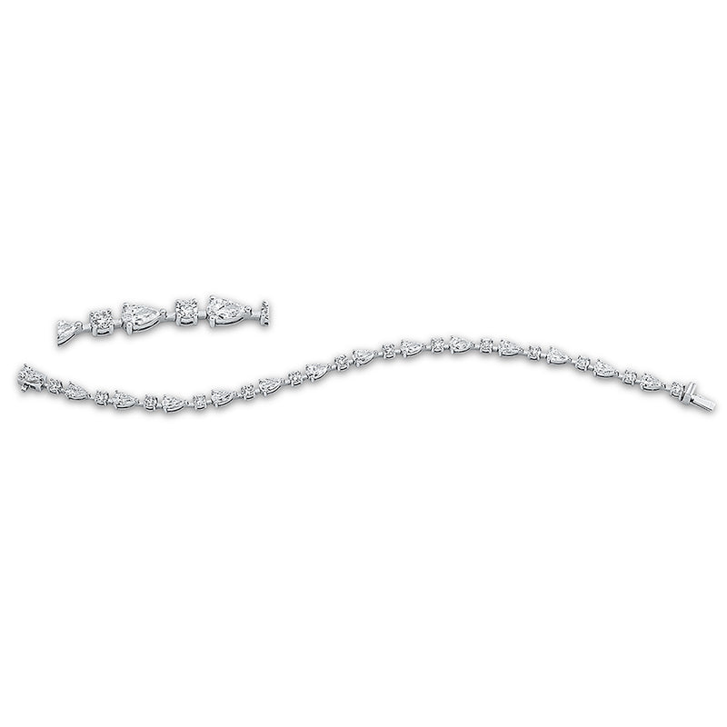 Armband 18 kt WG, 14 Tropfen 3,35 ct, TW-si, 14 Brill. 1,42 ct, TW-si