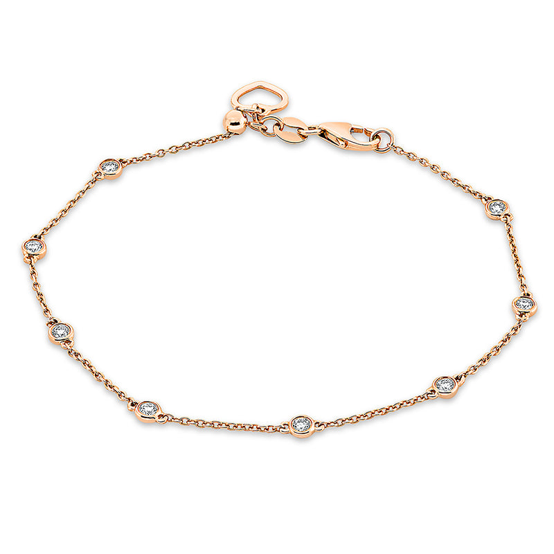 Armband 14 kt RG, 8 Brill. 0,26 ct, TW-si