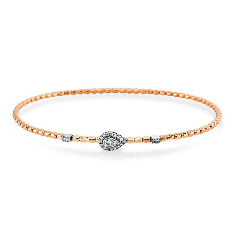 Armreif 18 kt RG+WG, 16 Brill. 0,07 ct, TW-vsi/si, 6 Brill. 0,07 ct, TW-vsi/si