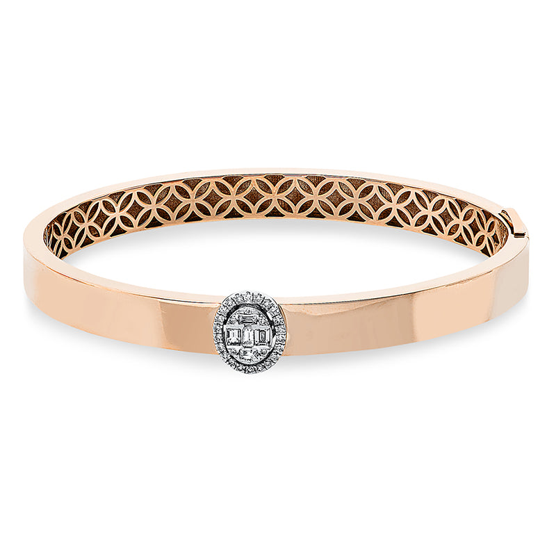 Armreif 18 kt RG+WG, 31 Fant-Schl. 0,25 ct, TW-vsi/si