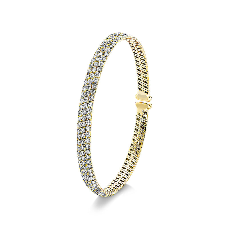 Armreif 18 kt GG, 129 Brill. 3,20 ct, TW-vsi