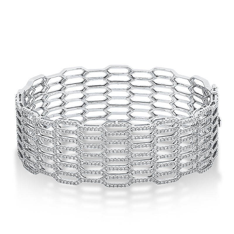 Armreif 18 kt WG, 700 Brill. 3,59 ct, TW-si