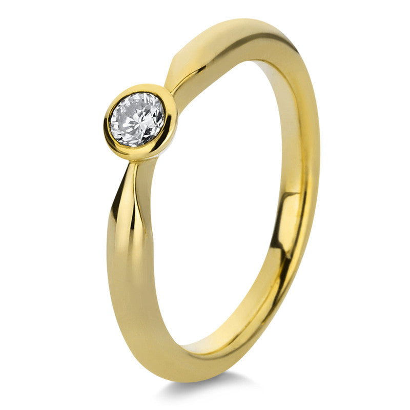 Ring 14 kt GG, 1 Brill. 0,20 ct, W-si