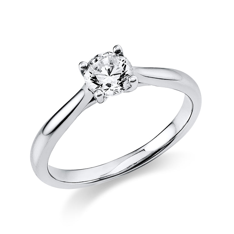 Ring 4er-Krappe 18 kt WG. GIA7408177681. 1 Brill. 0.50 ct. F-si. B:2.4 mm. Weite:55