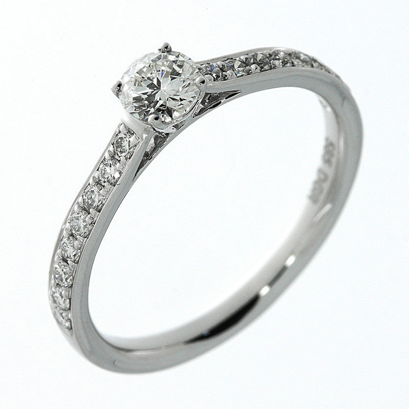 Ring 14 kt WG, GIA2456546685, 1 Brill. 0,32 ct, TW-si, 16 Brill. 0,23 ct, TW-si