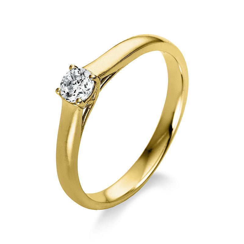 Ring 14 kt GG, 1 Brill. 0,20 ct, TW-si