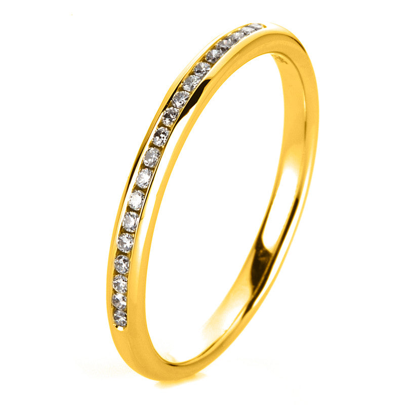 Ring 18 kt GG, 19 Brill. 0,10 ct, TW-si