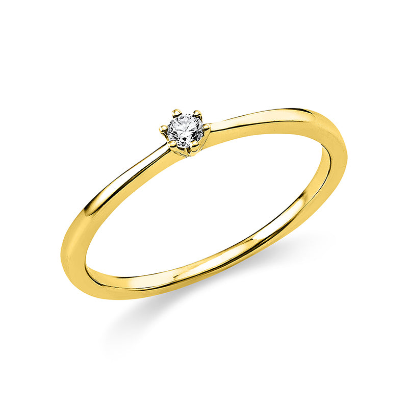 Ring 14 kt GG, 1 Brill. 0,05 ct, TW-si
