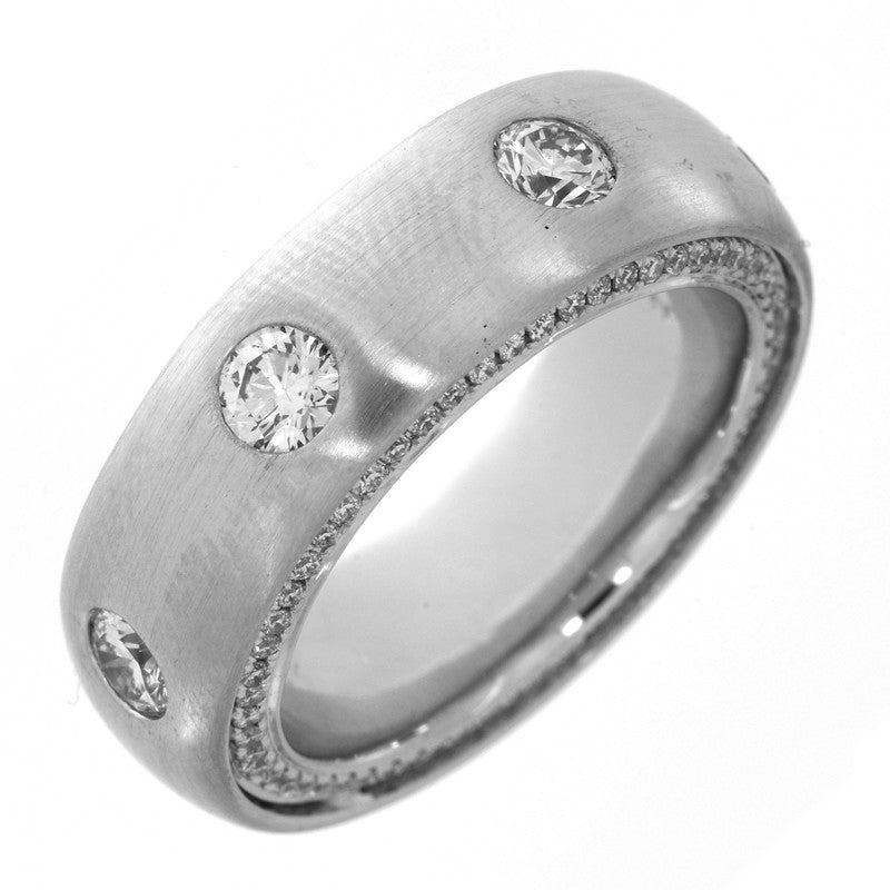 Ring 18 kt WG, mattiert, 7 Brill. 1,48 ct, TW-vsi/si, 116 Brill. 0,47 ct, TW-vsi/si
