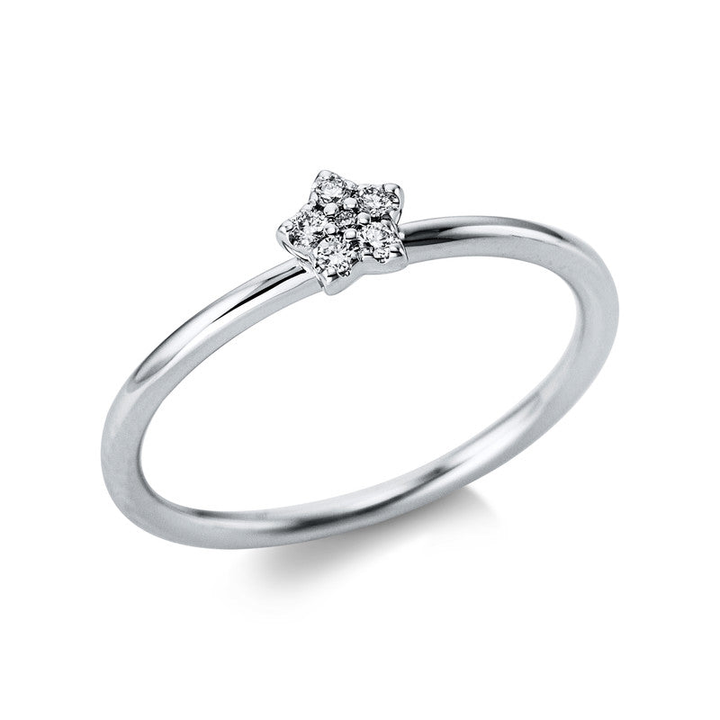Ring 14 kt WG, 6 Brill. 0,05 ct, TW-si