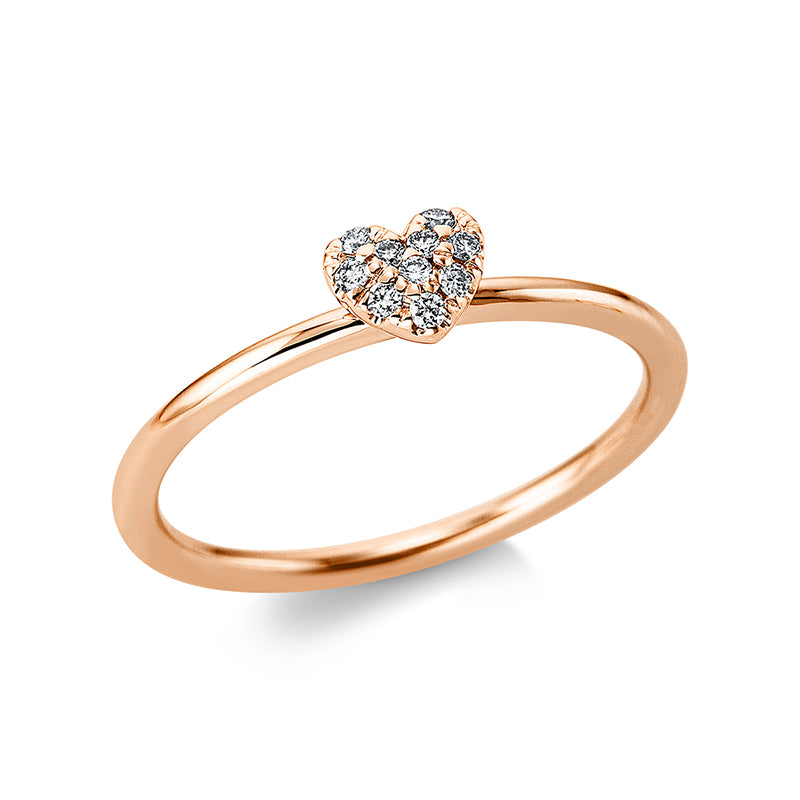 Ring 18 kt RG, 10 Brill. 0,07 ct, TW-si