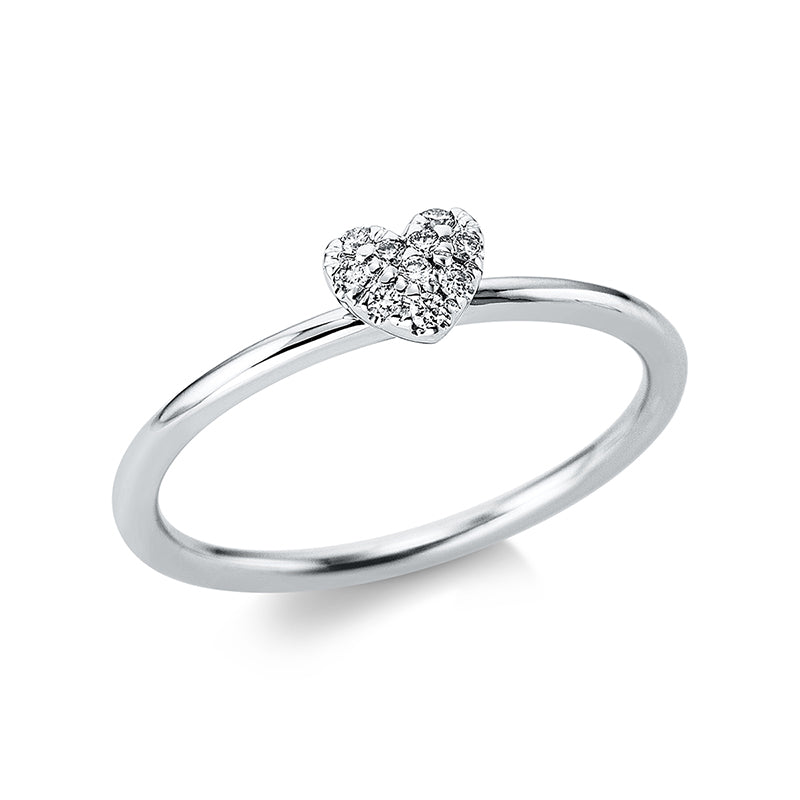 Ring 18 kt WG, 10 Brill. 0,07 ct, TW-si