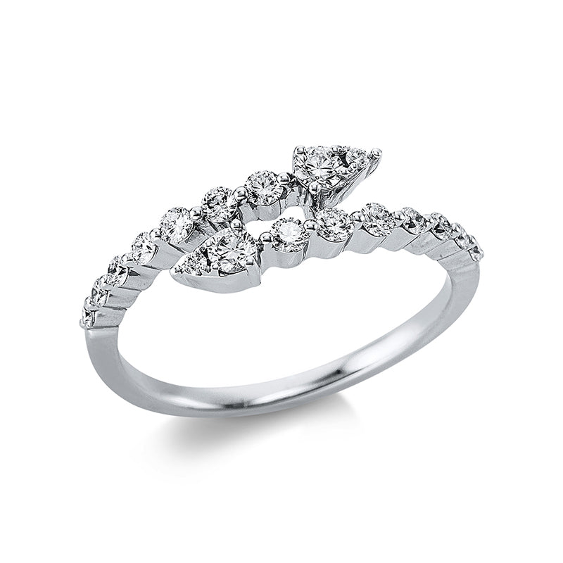 Ring 14 kt WG, 8 Brill. 0,28 ct, TW-si, 10 Brill. 0,13 ct, TW-si
