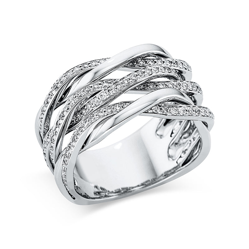 Ring 18 kt WG, 152 Brill. 0,82 ct, TW-si