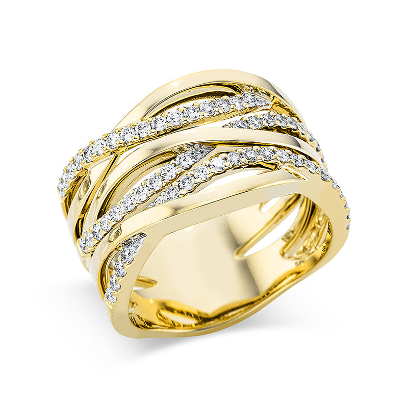 Ring 18 kt GG, 60 Brill. 0,56 ct, TW-si
