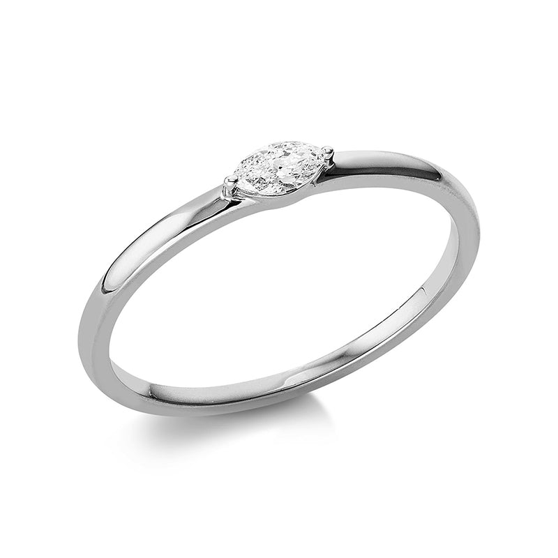 Ring 18 kt WG, 1 Nav. 0,11 ct, TW-si
