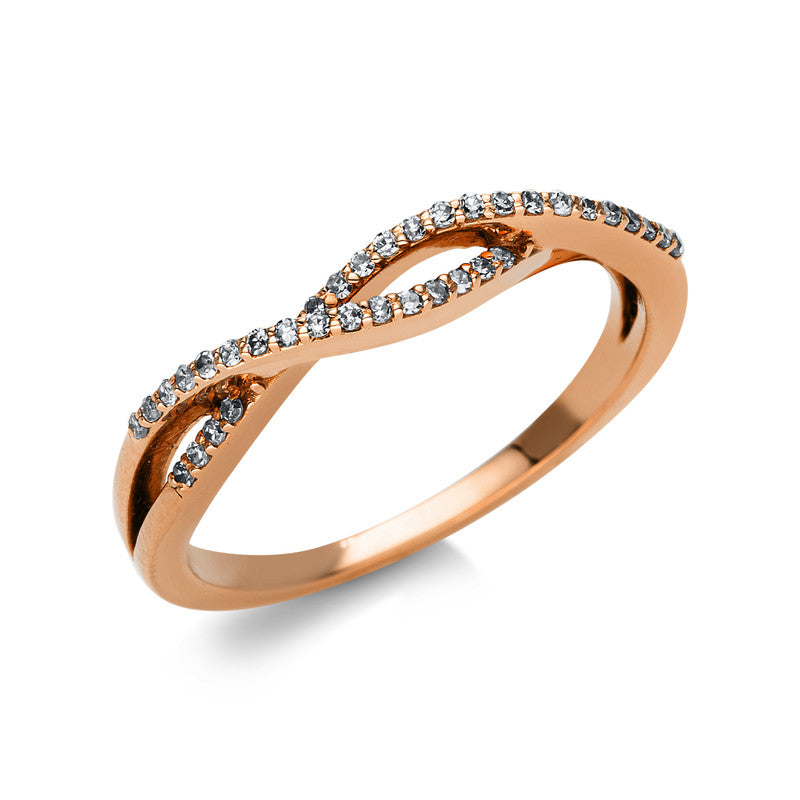 Ring 18 kt RG, 40 Brill. 0,12 ct, TW-si