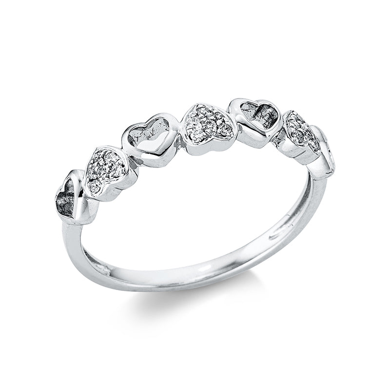 Ring 18 kt WG, 18 Brill. 0,08 ct, TW-si