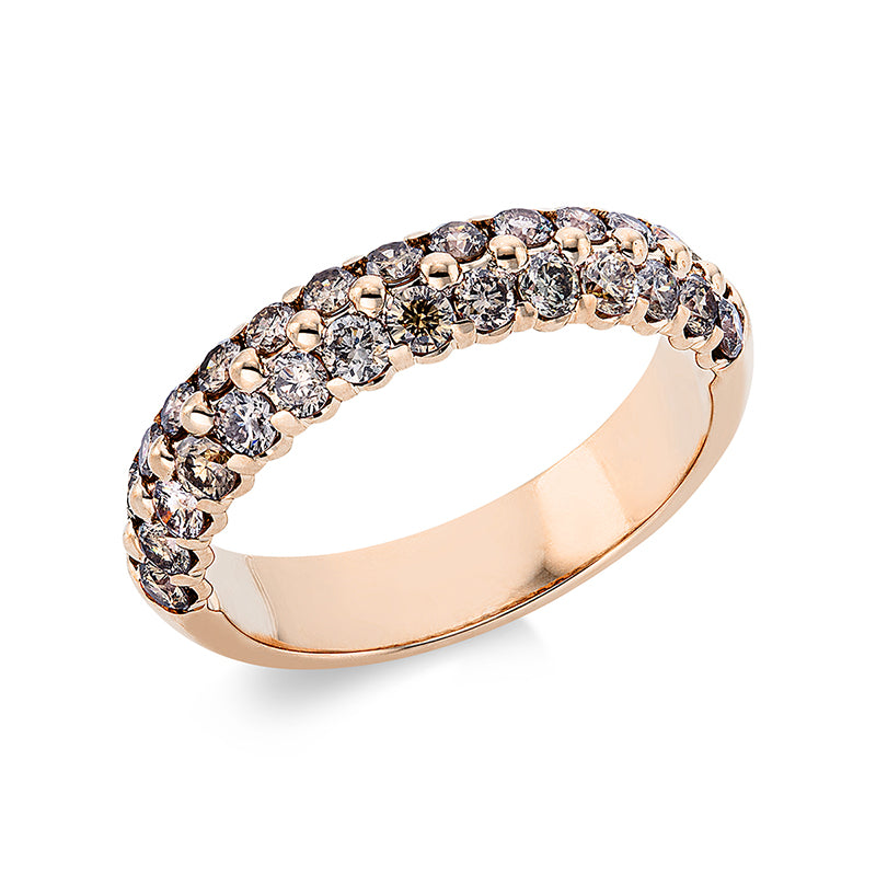 Ring 14 kt RG, 28 Brill. 1,00 ct, braun