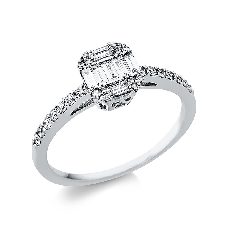 Ring 18 kt WG, 35 Fant-Schl. 0,39 ct, TW-vsi/si