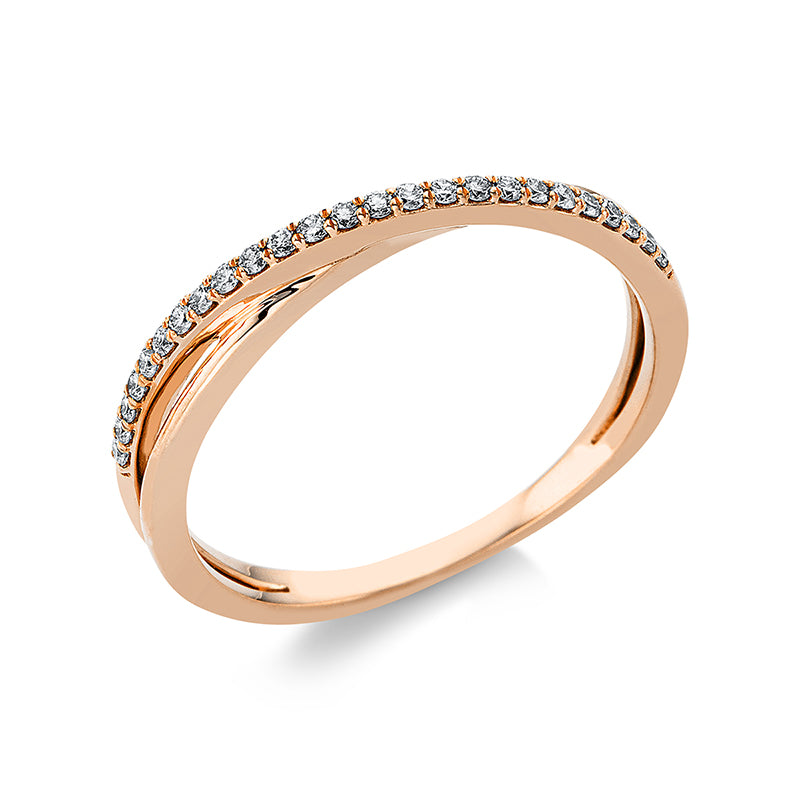 Ring 18 kt RG, 25 Brill. 0,13 ct, TW-vsi