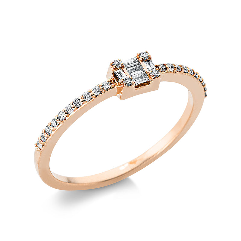 Ring 18 kt RG, 29 Fant-Schl. 0,17 ct, TW-si