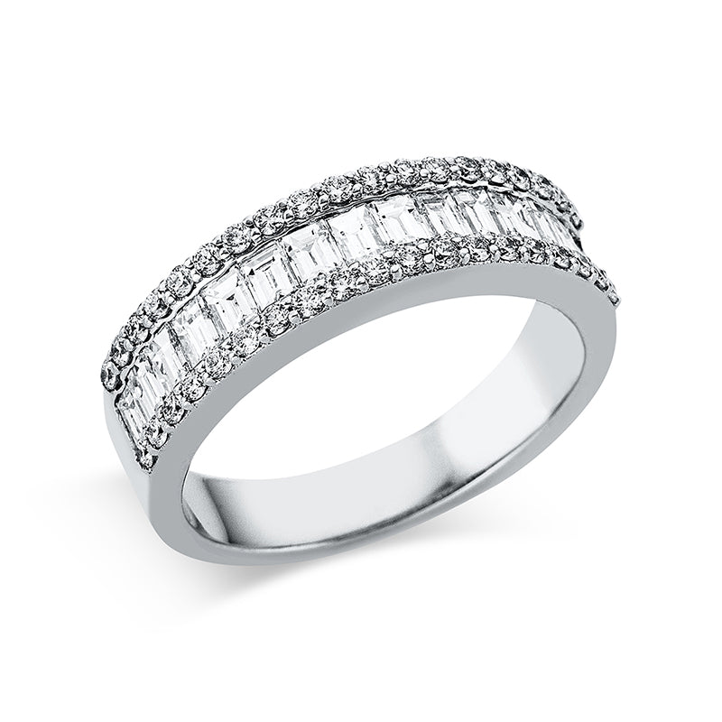 Ring 14 kt WG, 15 Bag. 0,78 ct, TW-vsi/si, 38 Brill. 0,31 ct, TW-vsi/si