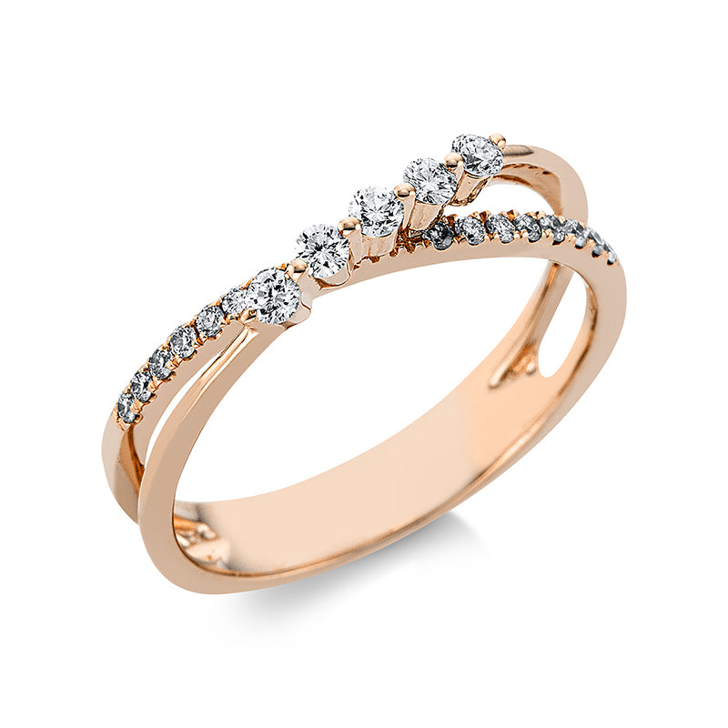 Ring 18 kt RG, 21 Brill. 0,27 ct, TW-si