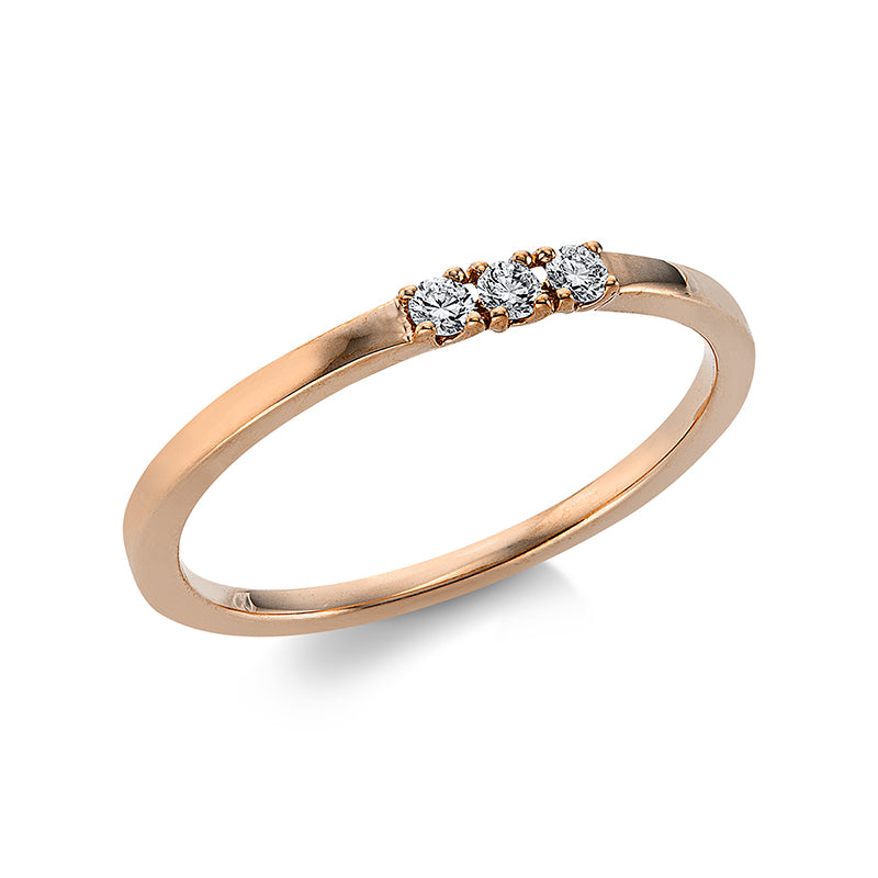 Ring 4er-Krappe 18 kt RG. 3 Brillanten 0.09 ct. TW-si. Weite:54